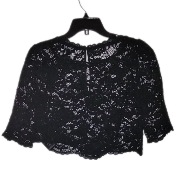 BEBE Silk Lace Crop Top - Picture 2 of 6
